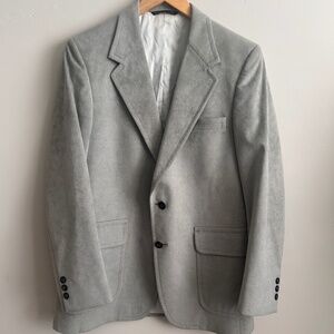 Kingsridge Jacket Small? 38? Gray Suede Leather Blazer Sport Coat Vtg 1970s
